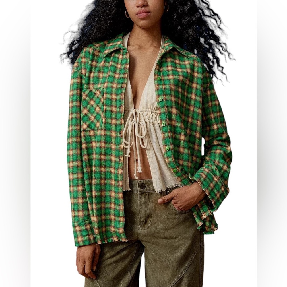 BDG Brixton Button-Down Flannel Shirt Urban Outfitters Size Various